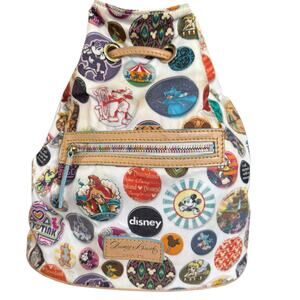 Dooney & Bourke Disney Buttons Drawstring Backpack Purse Mickey Minnie